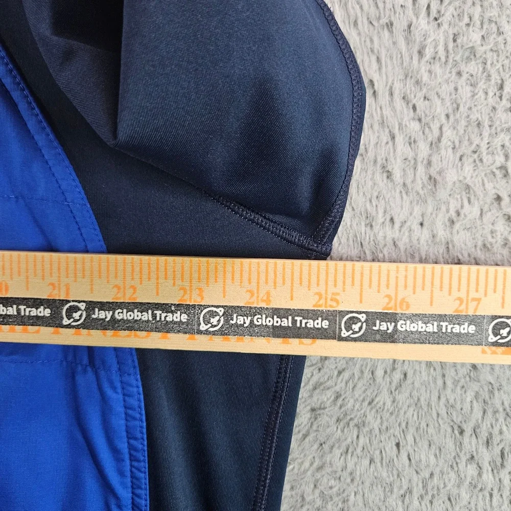 REI Mens XL Blue Hybrid Quilted Insulated Full Zip Jacket Thumbholes